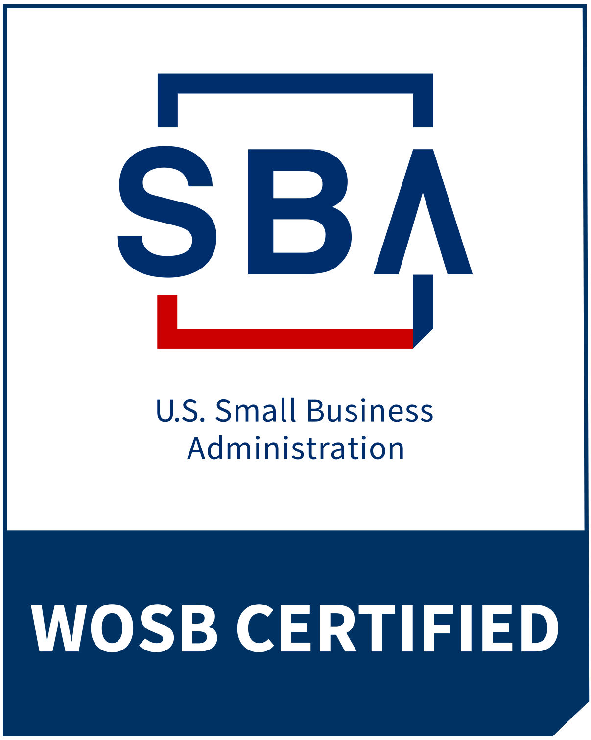 U.S. Small Business Administration Women-Owned Small Business (WOSB) Certified logo